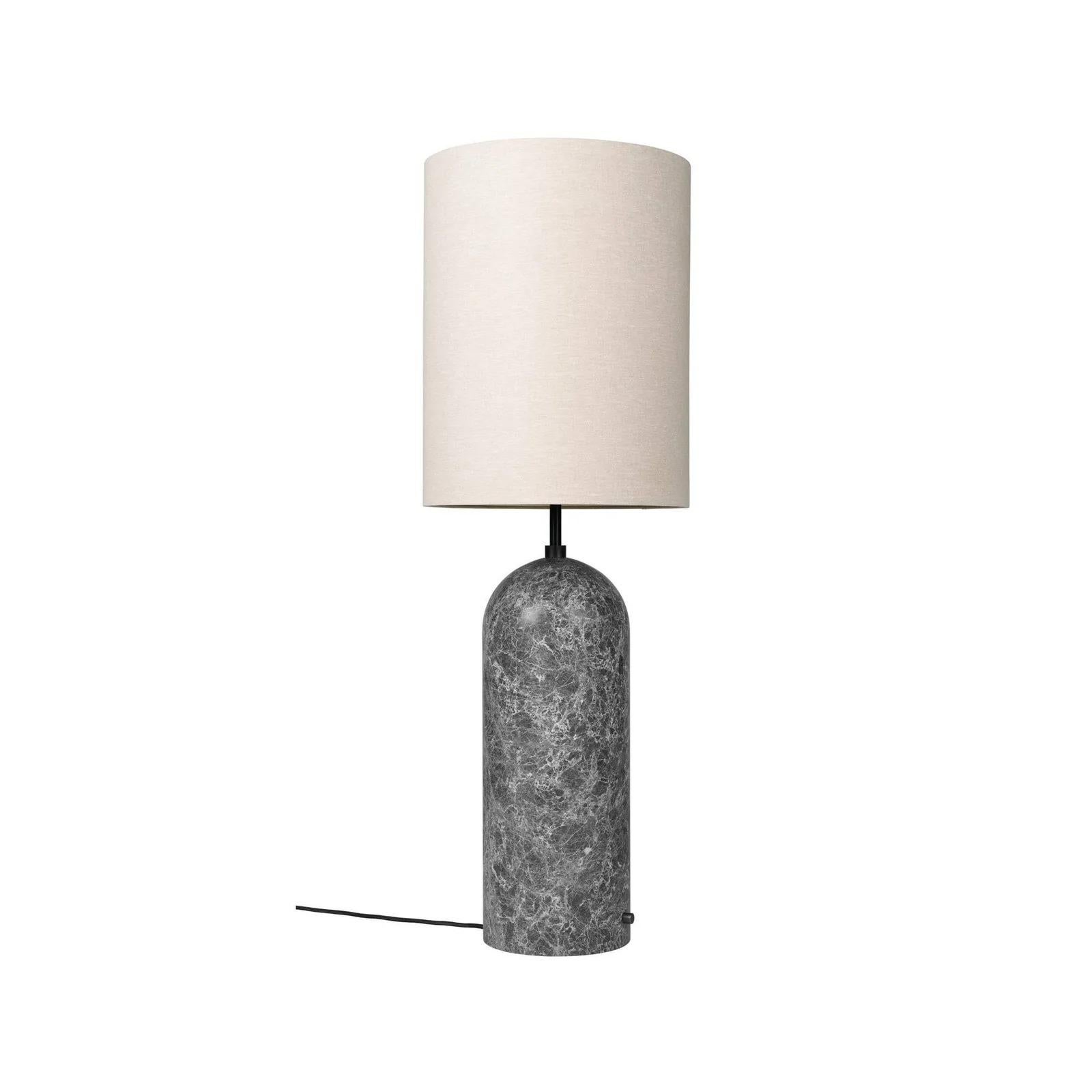 Post-Modern Gravity Floor Lamp - XL High, Black Marble, Canvas For Sale
