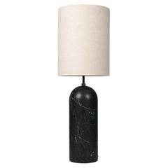 Lampadaire Gravity - XL de haut, marbre noir, toile