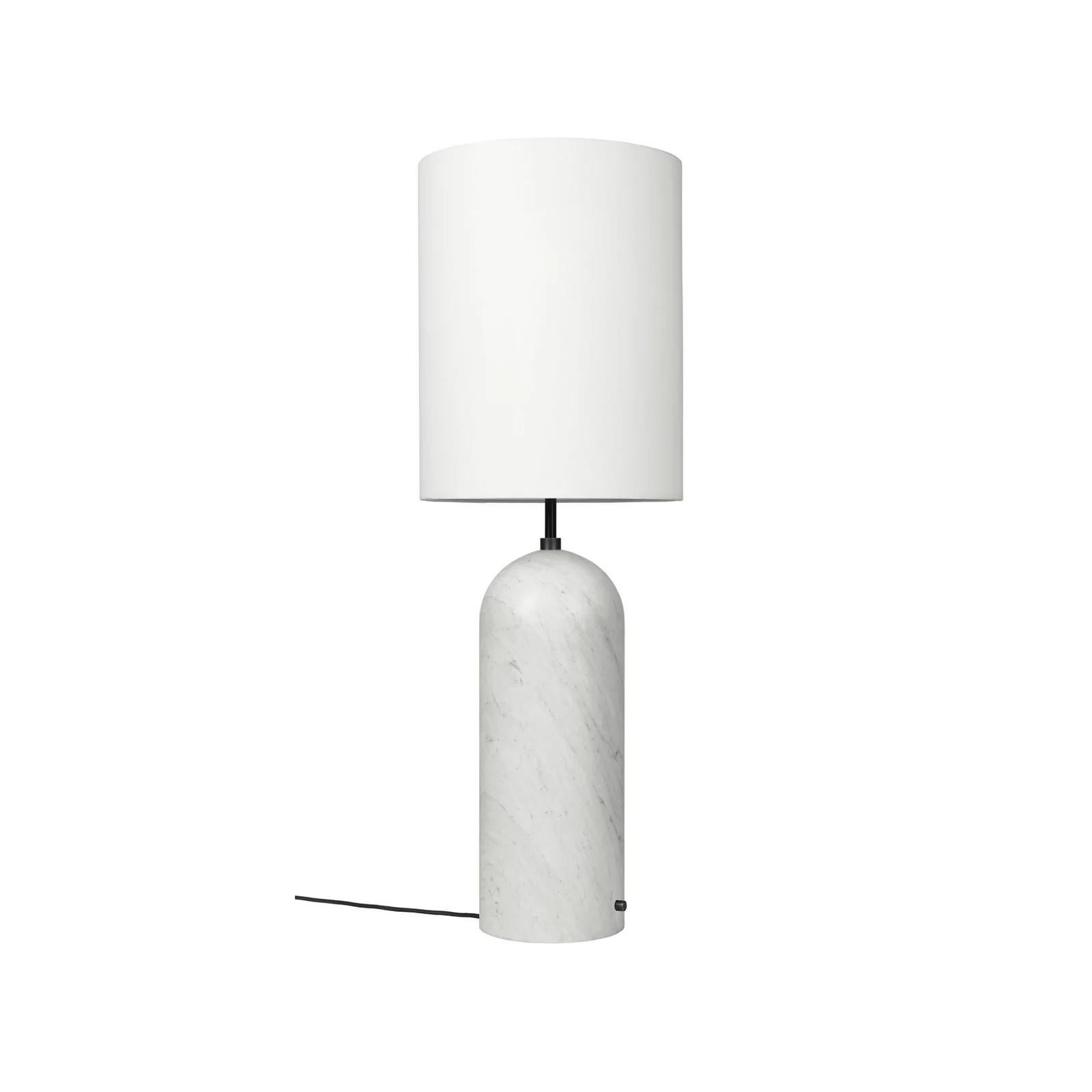 Steel Gravity Floor Lamp, XL High, Black Marble, White For Sale
