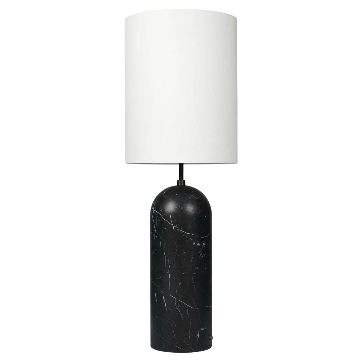Gravity Floor Lamp, XL High, Black Marble, White For Sale