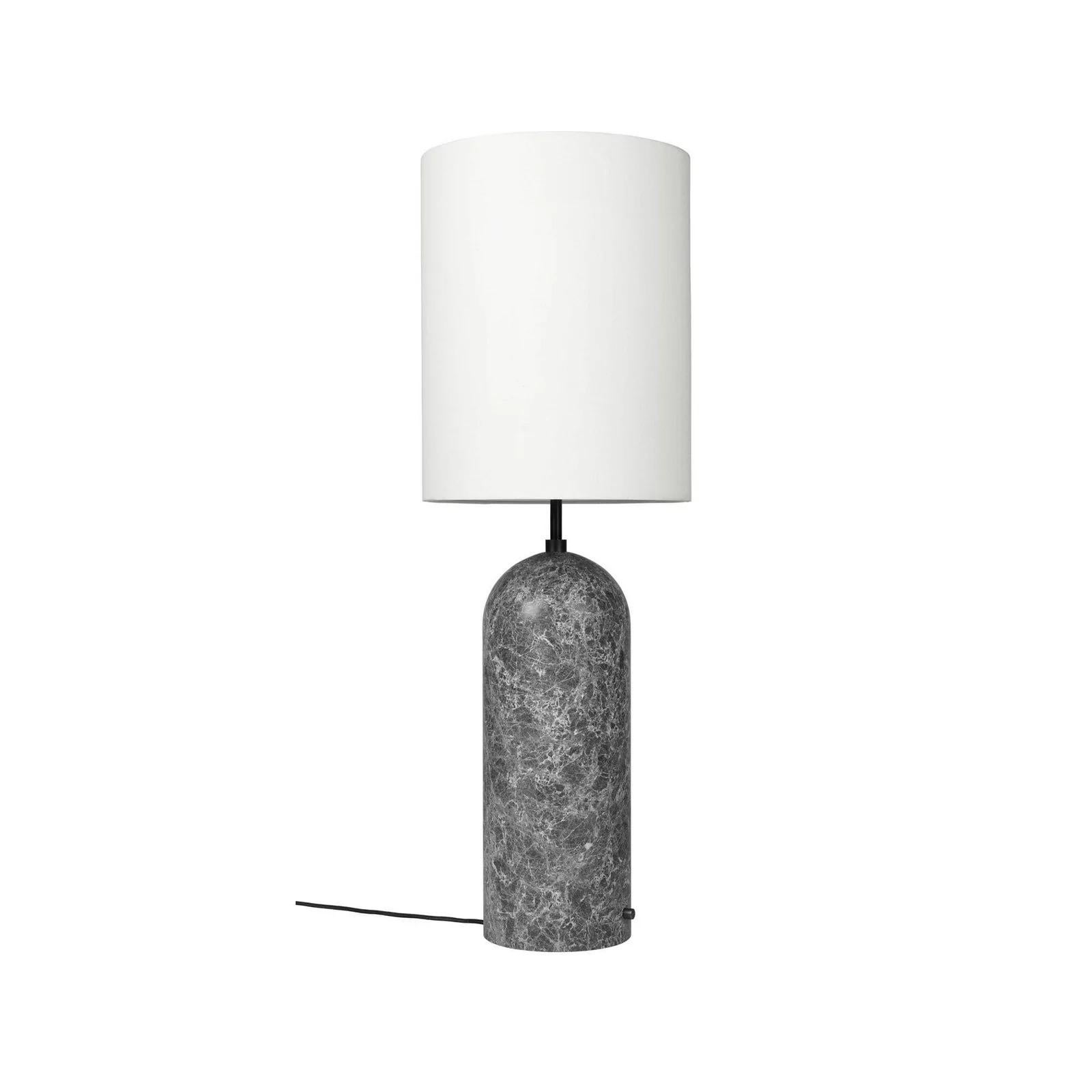 Stehlampe „Gravity“ – XL, hoch, grauer Marmor, Segeltuch im Angebot 1