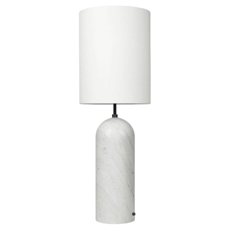 Gravity Floor Lamp XL High, White Marble, Canvas For Sale at 1stDibs