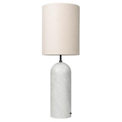 Lampadaire Gravity - XL haut, marbre blanc, toile