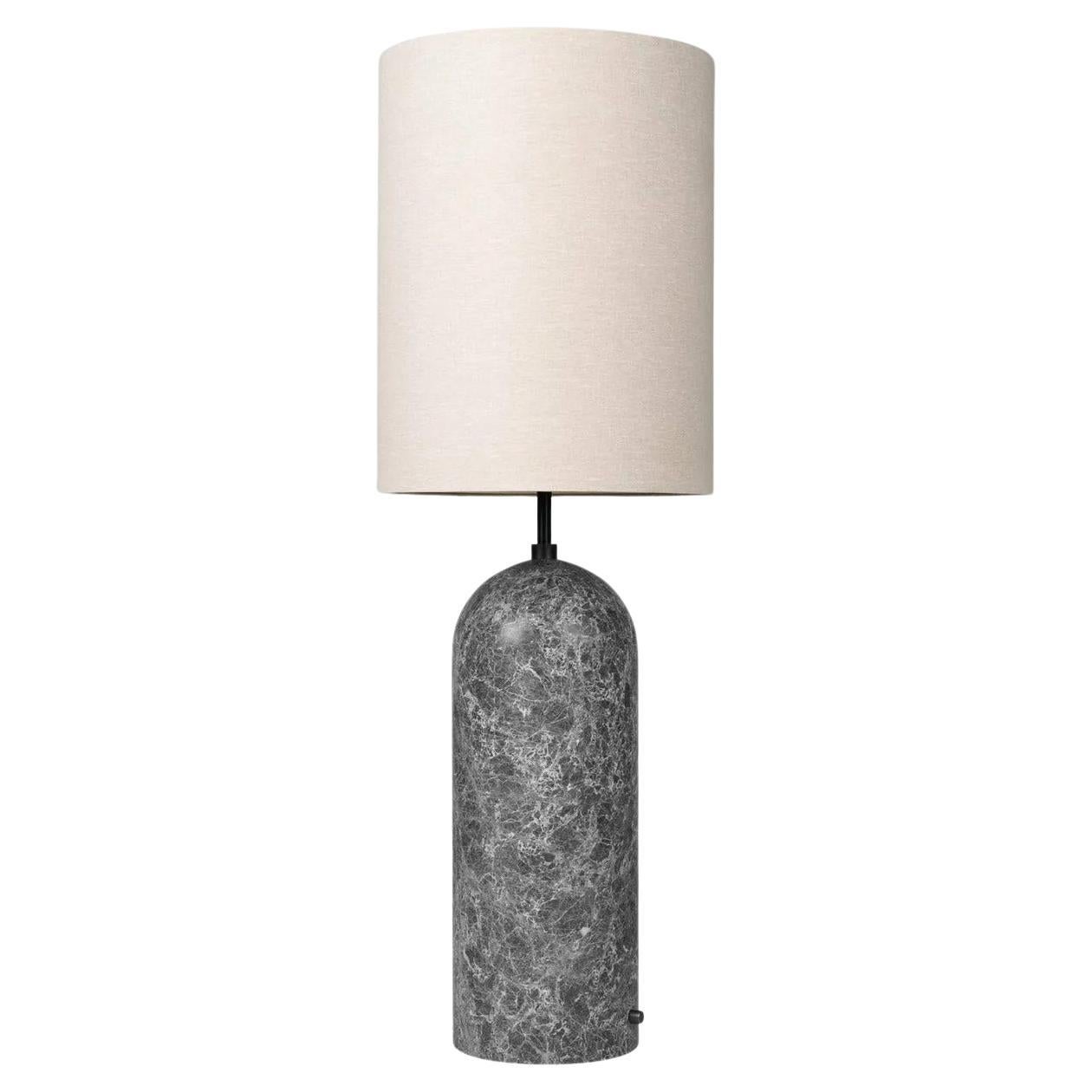 Post-Modern Gravity Floor Lamp - XL High, White Marble, White For Sale