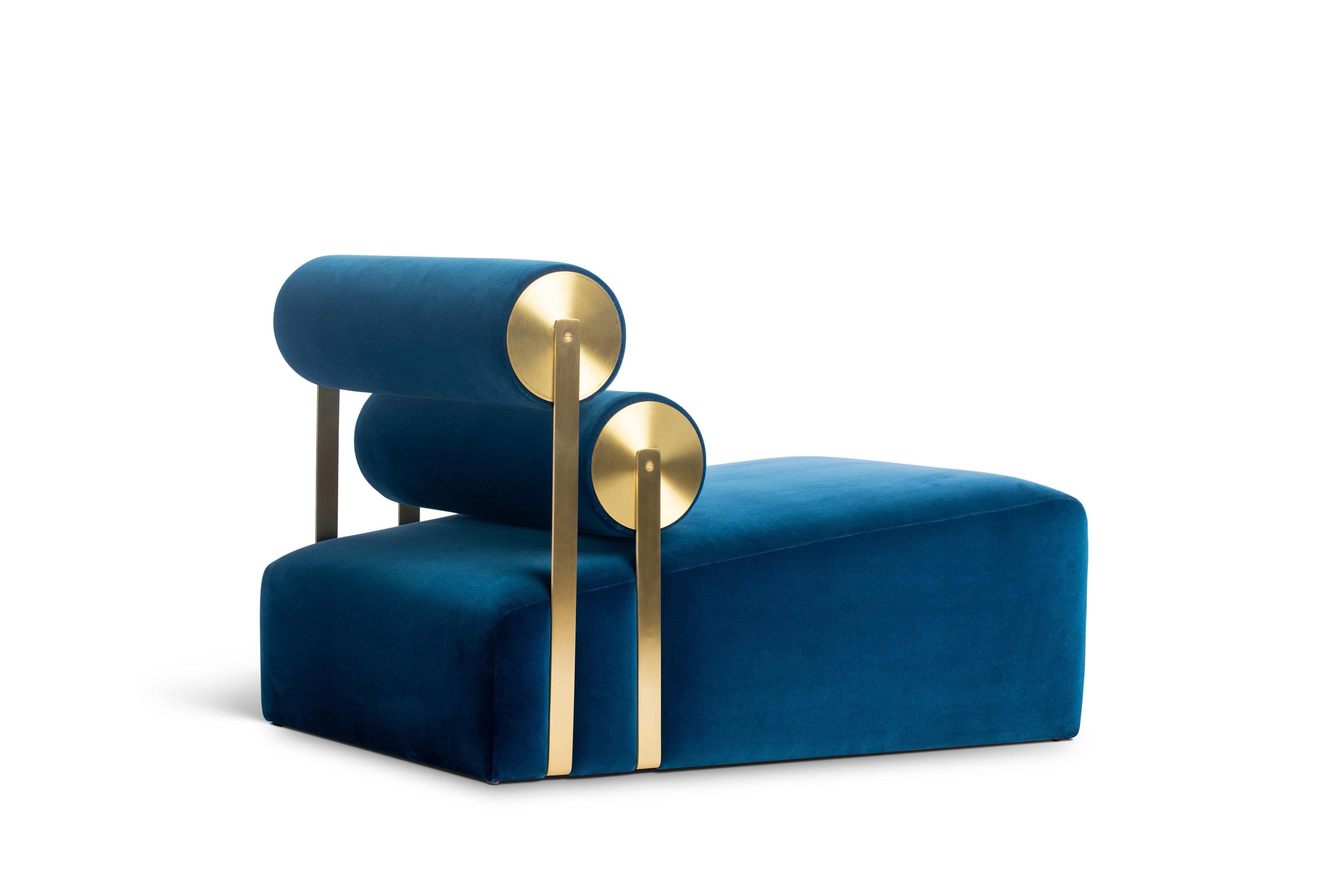 American Gravity Lounge Chair in Indigo from the Qualia Collection by Azadeh Shladovsky For Sale
