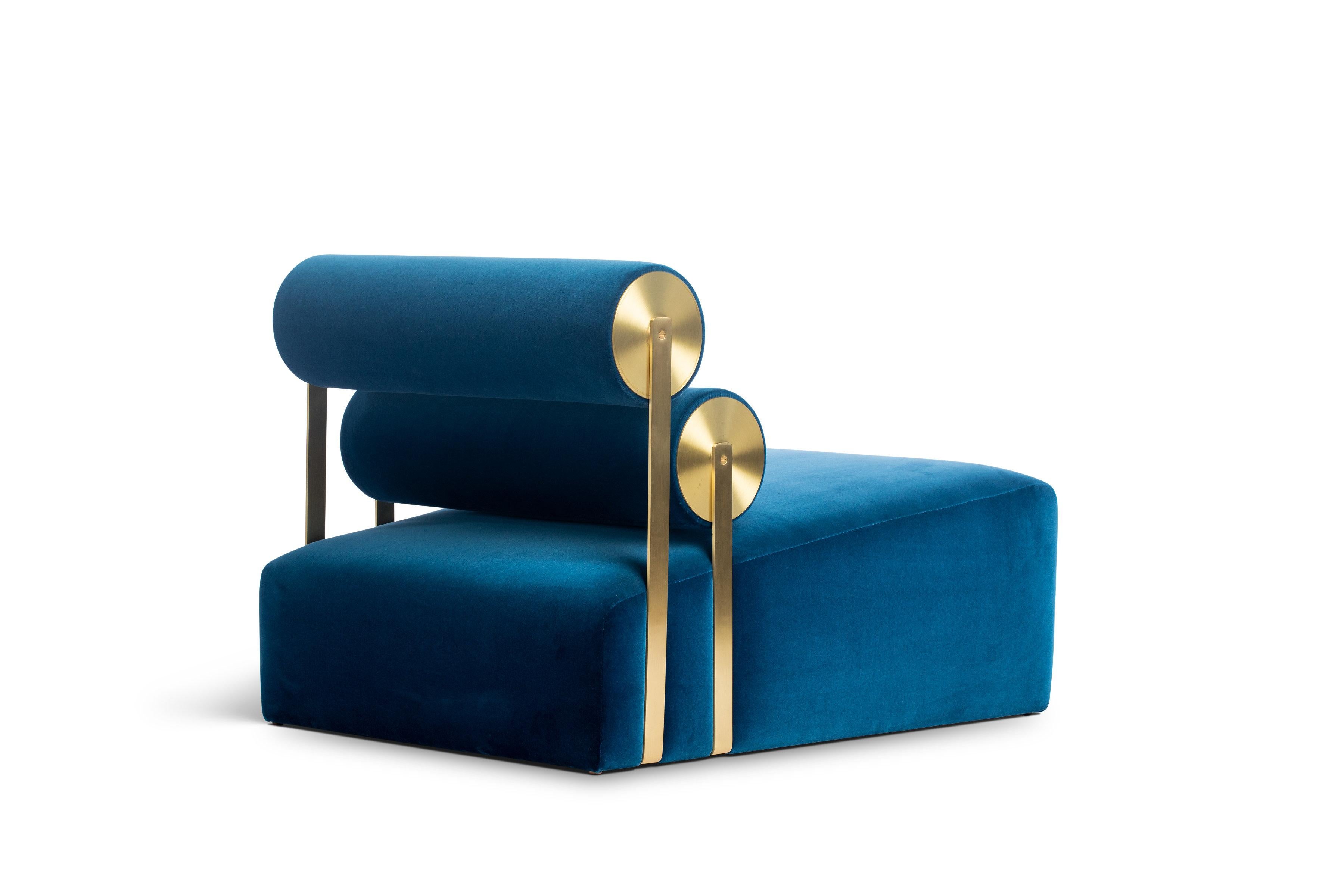 Hand-Crafted Gravity Lounge Chair in Indigo from the Qualia Collection by Azadeh Shladovsky For Sale
