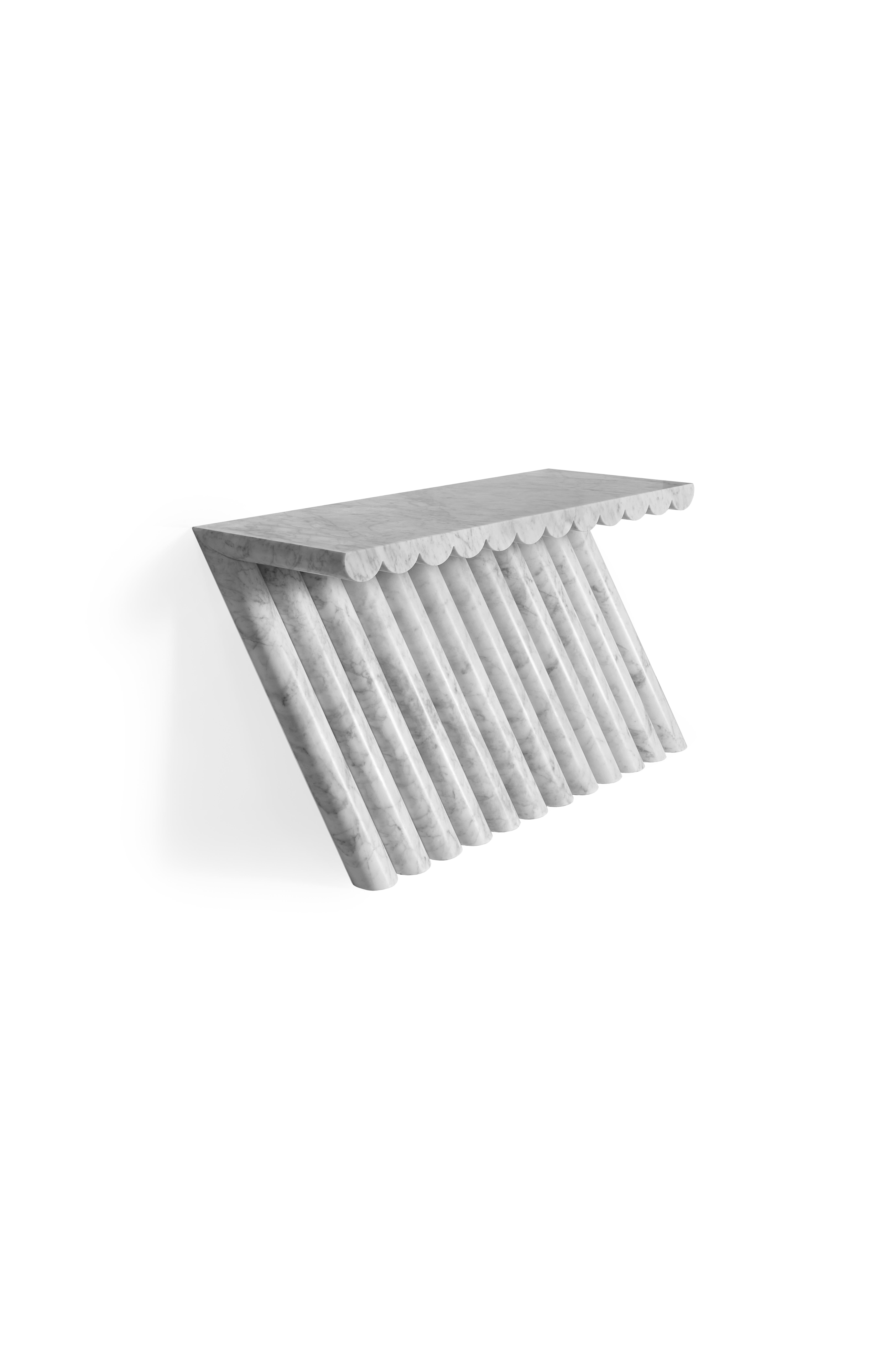 Post-Modern Gravity Marble Console by Ginger & Jagger For Sale