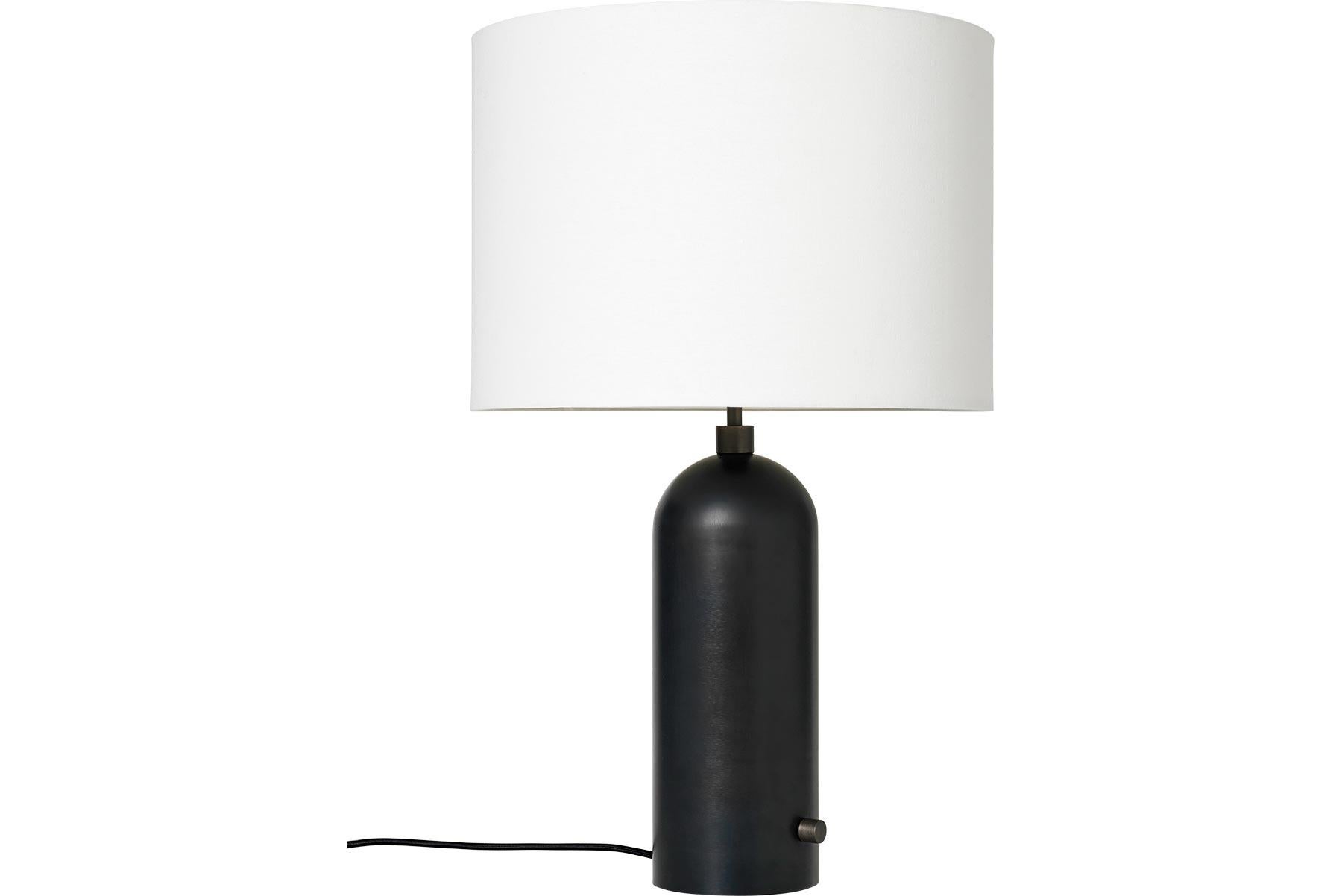 Gravity-Tischlampe – Großer, schwarzer Marmor, Segeltuch (Postmoderne) im Angebot
