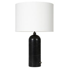 Gravity Table Lamp, Large, Black Marble, White