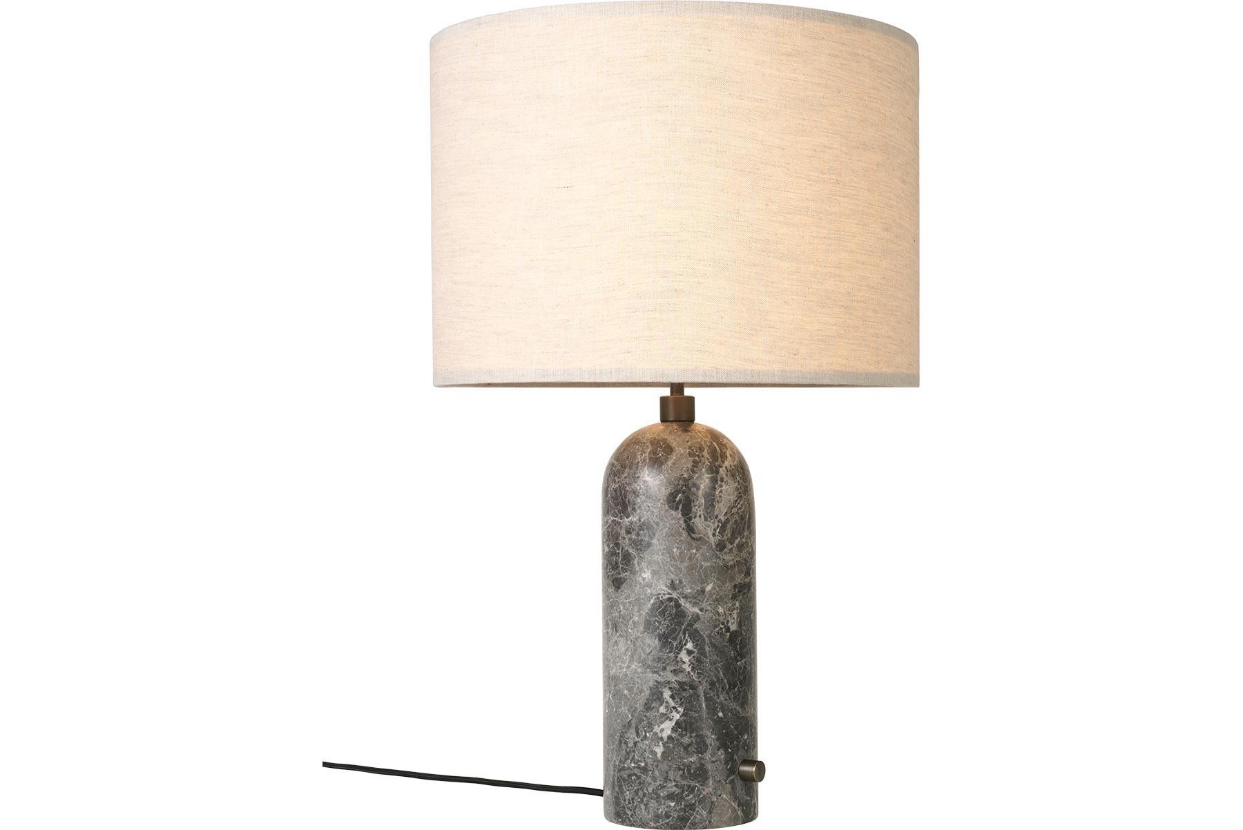 Gravity Table Lamp, Large, Blackened Steel, Canvas For Sale 3