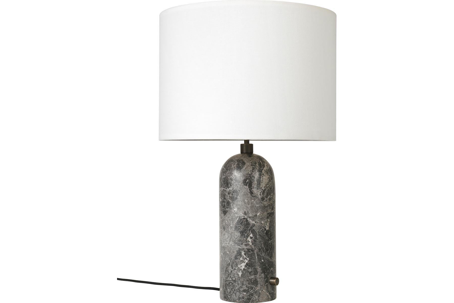 Gravity Table Lamp, Large, Blackened Steel, White For Sale 3