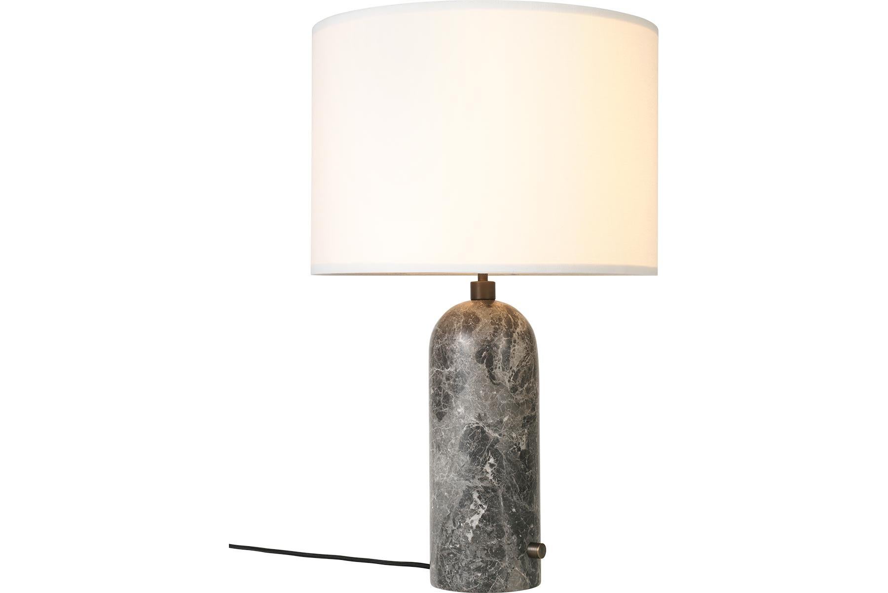 Gravity Table Lamp, Large, Blackened Steel, White For Sale 4