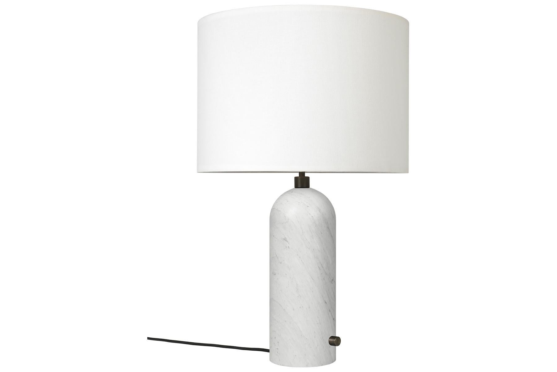 Gravity Table Lamp, Large, Blackened Steel, White For Sale 7