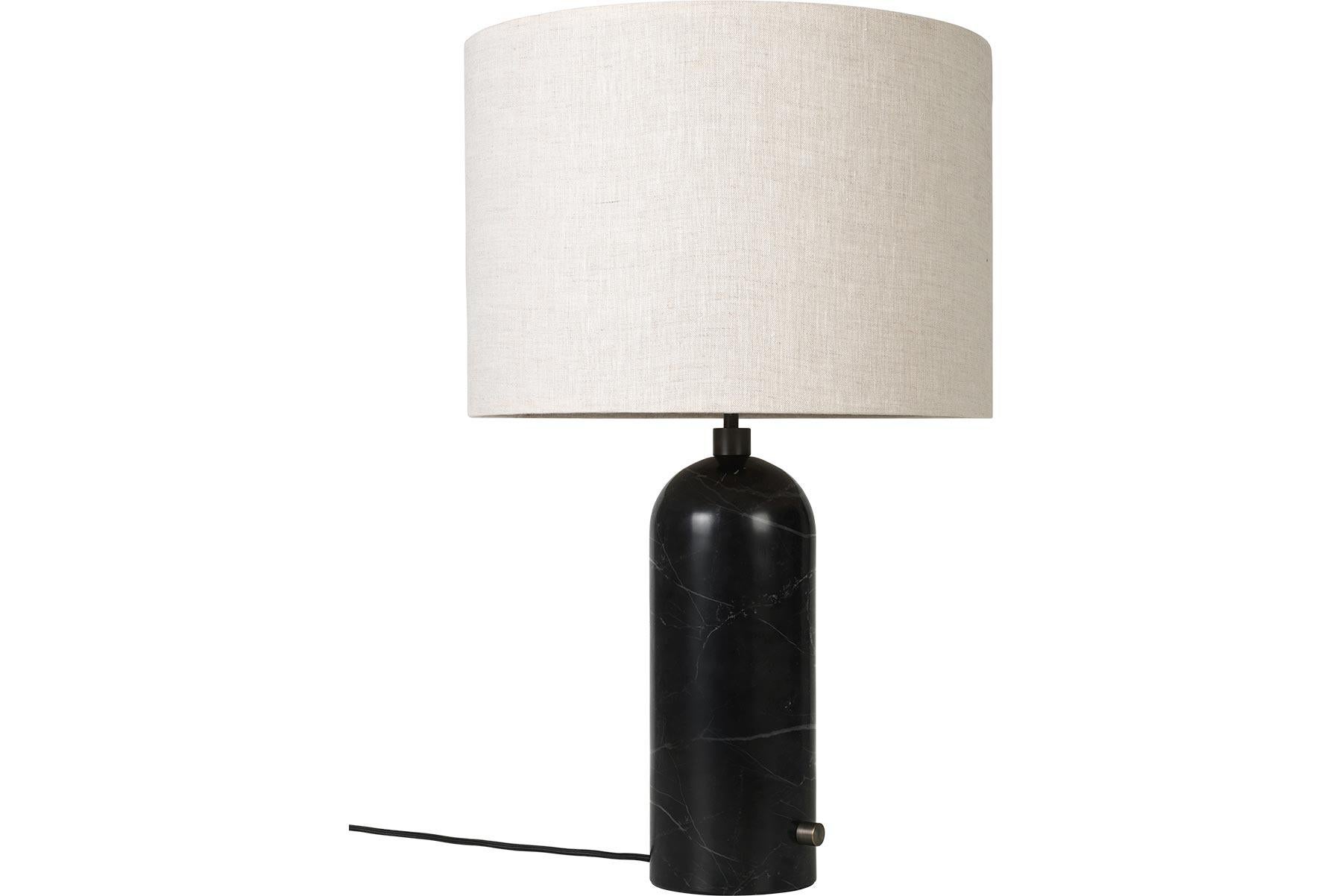 Danish Gravity Table Lamp, Large, Blackened Steel, White For Sale