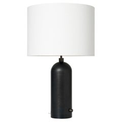 Gravity Table Lamp, Large, Blackened Steel, White