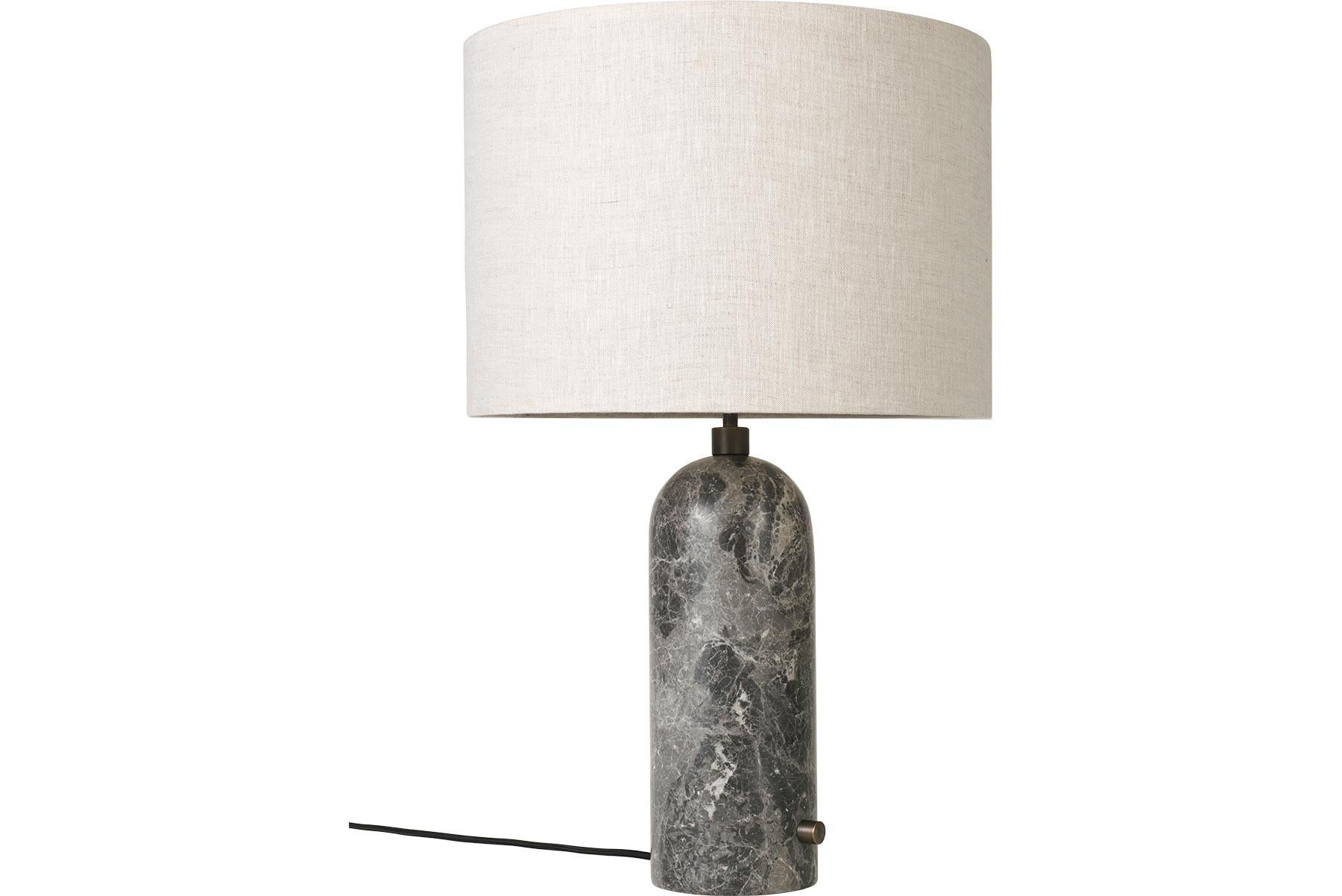 Steel Gravity Table Lamp - Large, Grey Marble, White For Sale