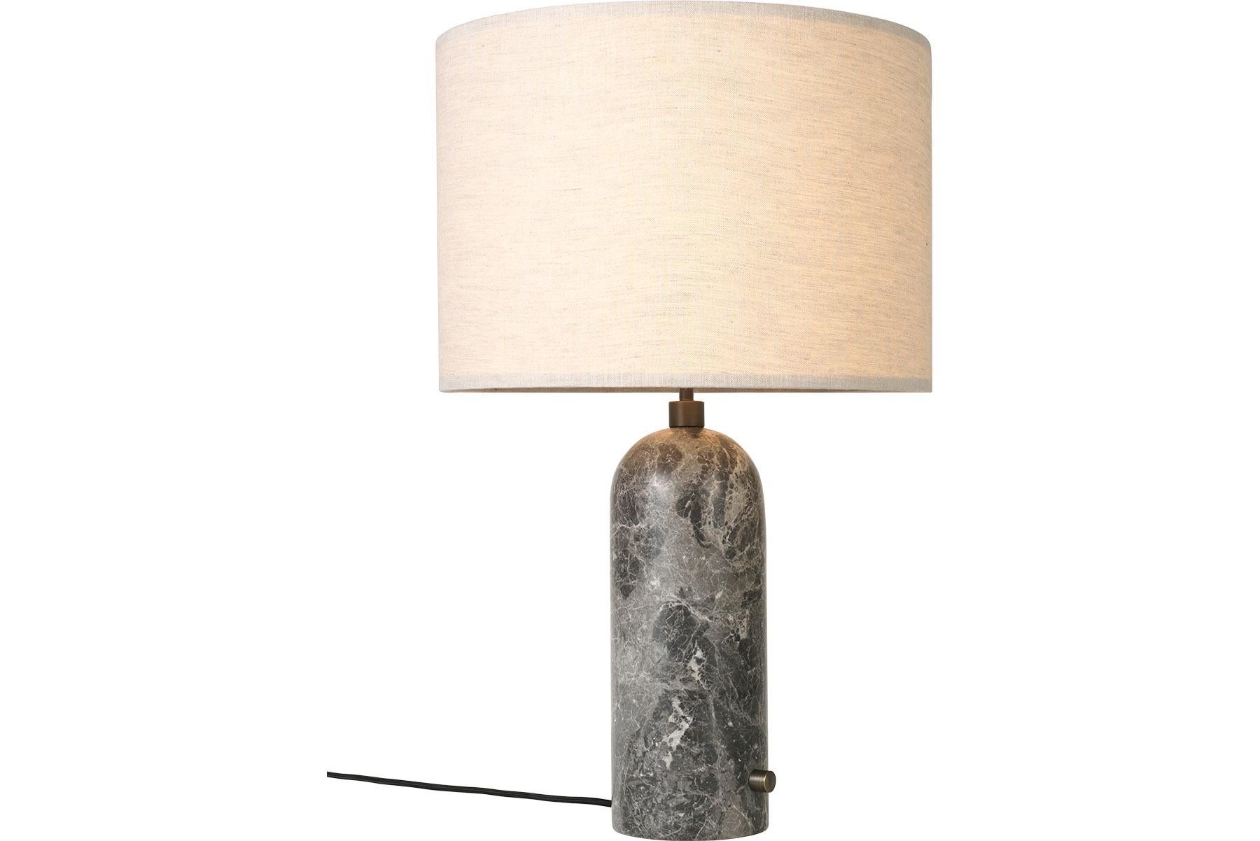 Gravity Table Lamp, Large, White Marble, Canvas For Sale 2