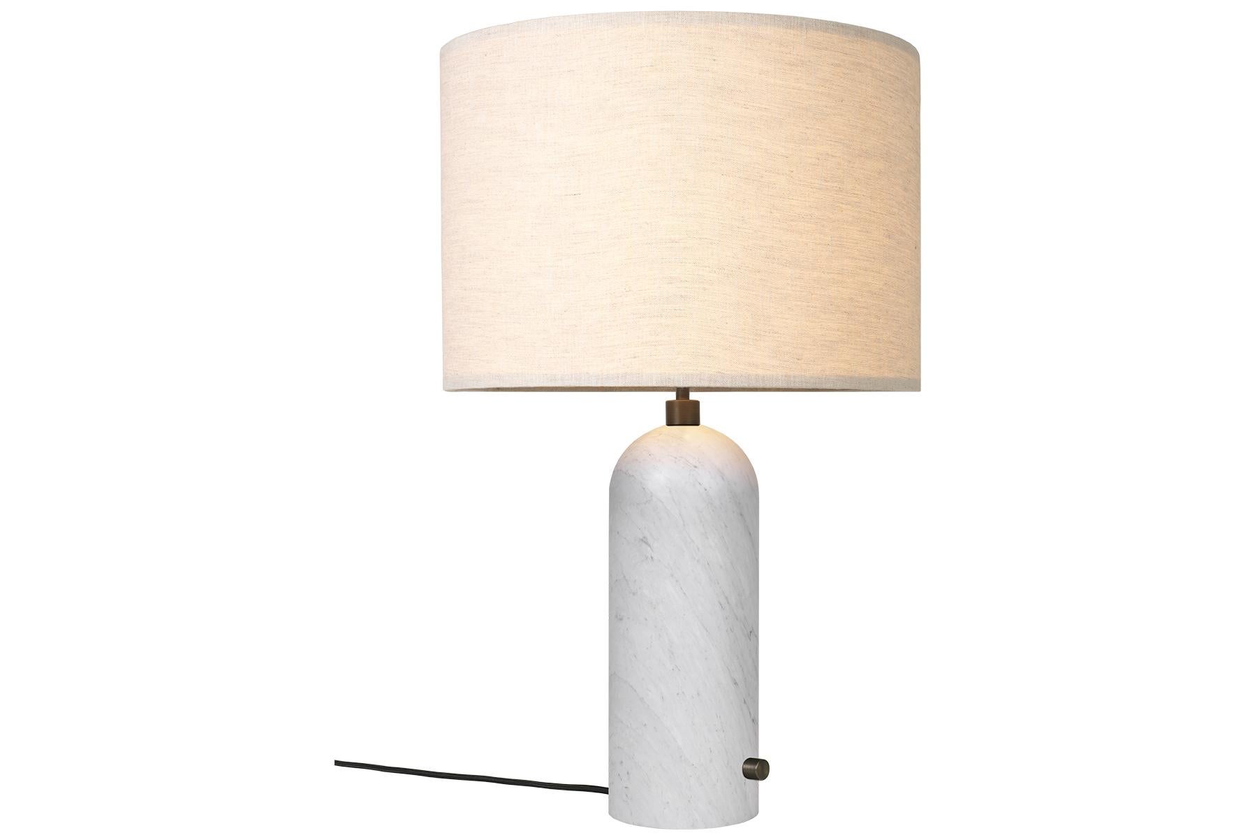 Gravity Table Lamp, Large, White Marble, Canvas For Sale 6