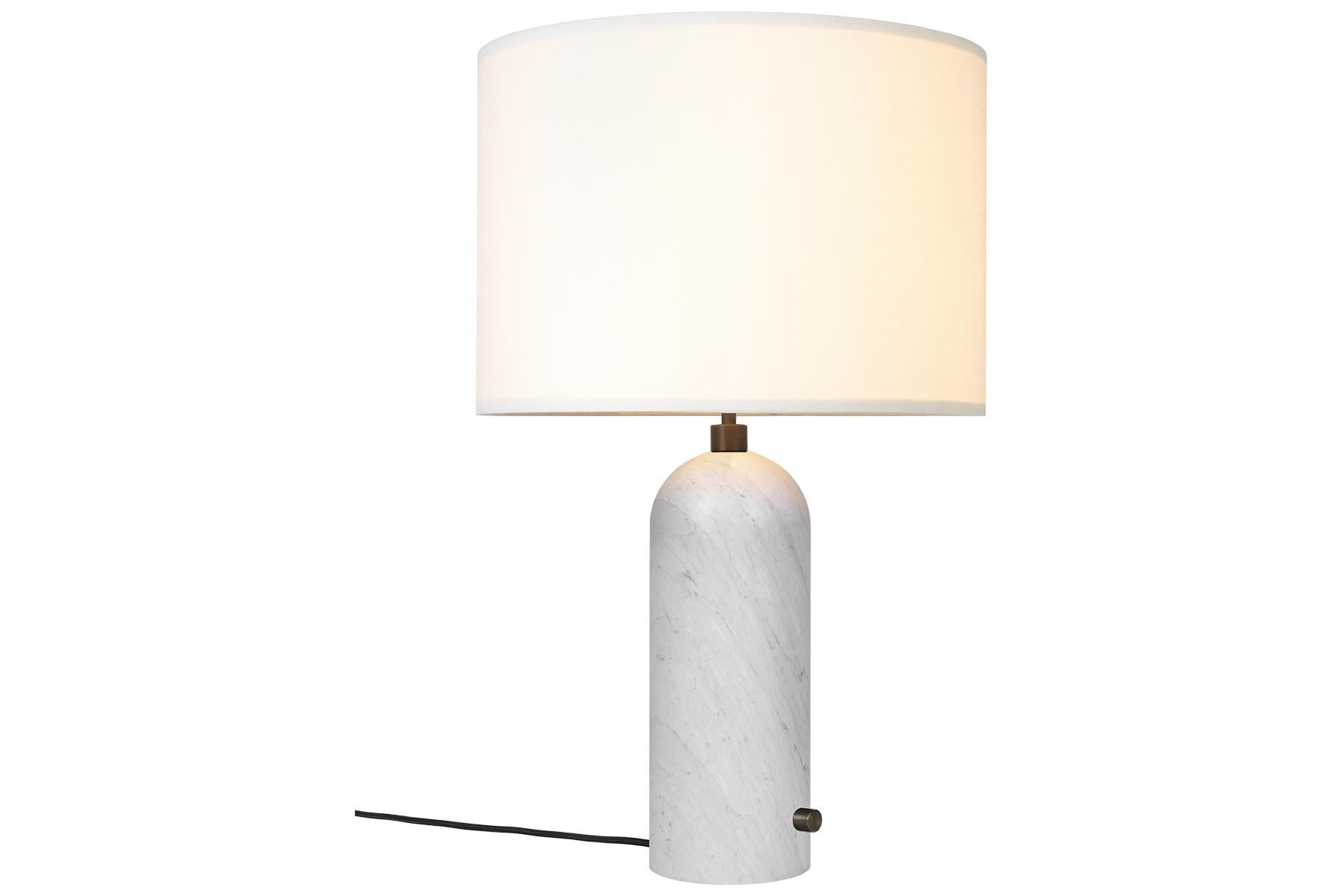 Gravity Table Lamp, Large, White Marble, Canvas For Sale 8