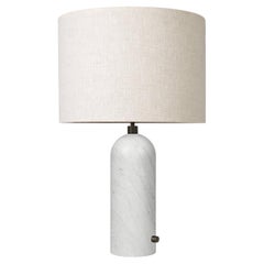 Gravity Table Lamp, Large, White Marble, Canvas