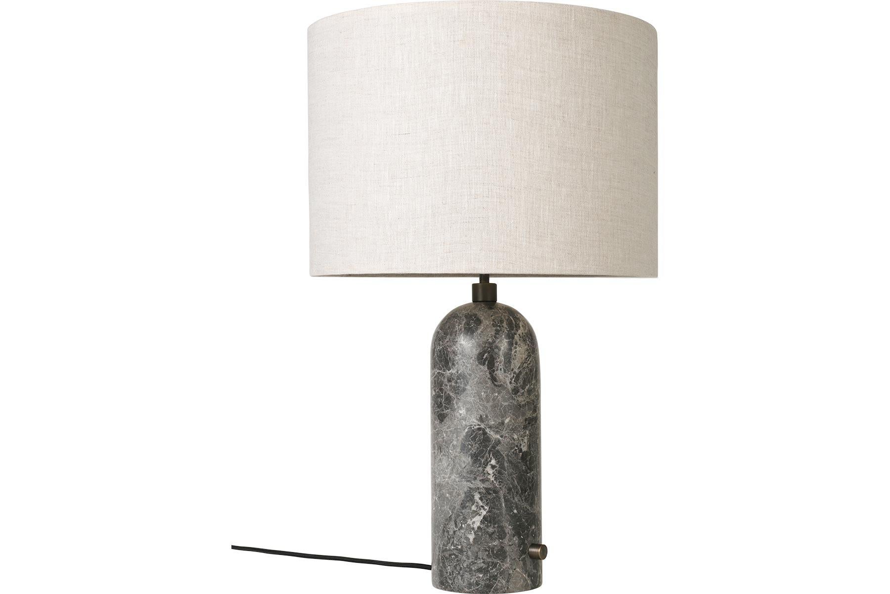 Steel Gravity Table Lamp - Large, White Marble, White For Sale