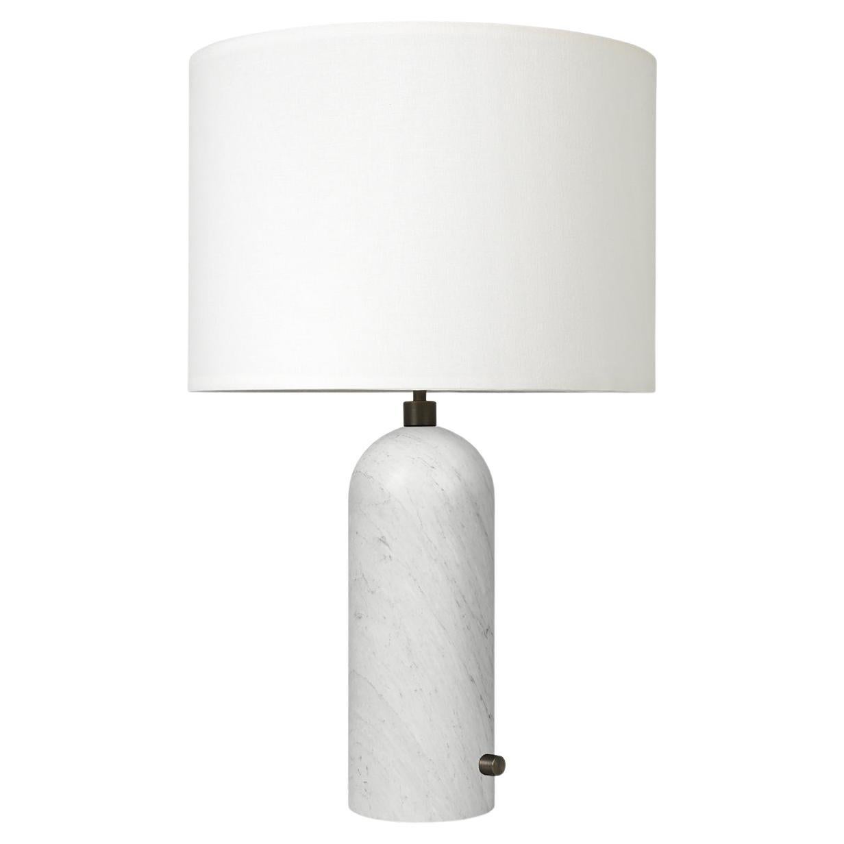 Gravity Table Lamp - Large, White Marble, White For Sale