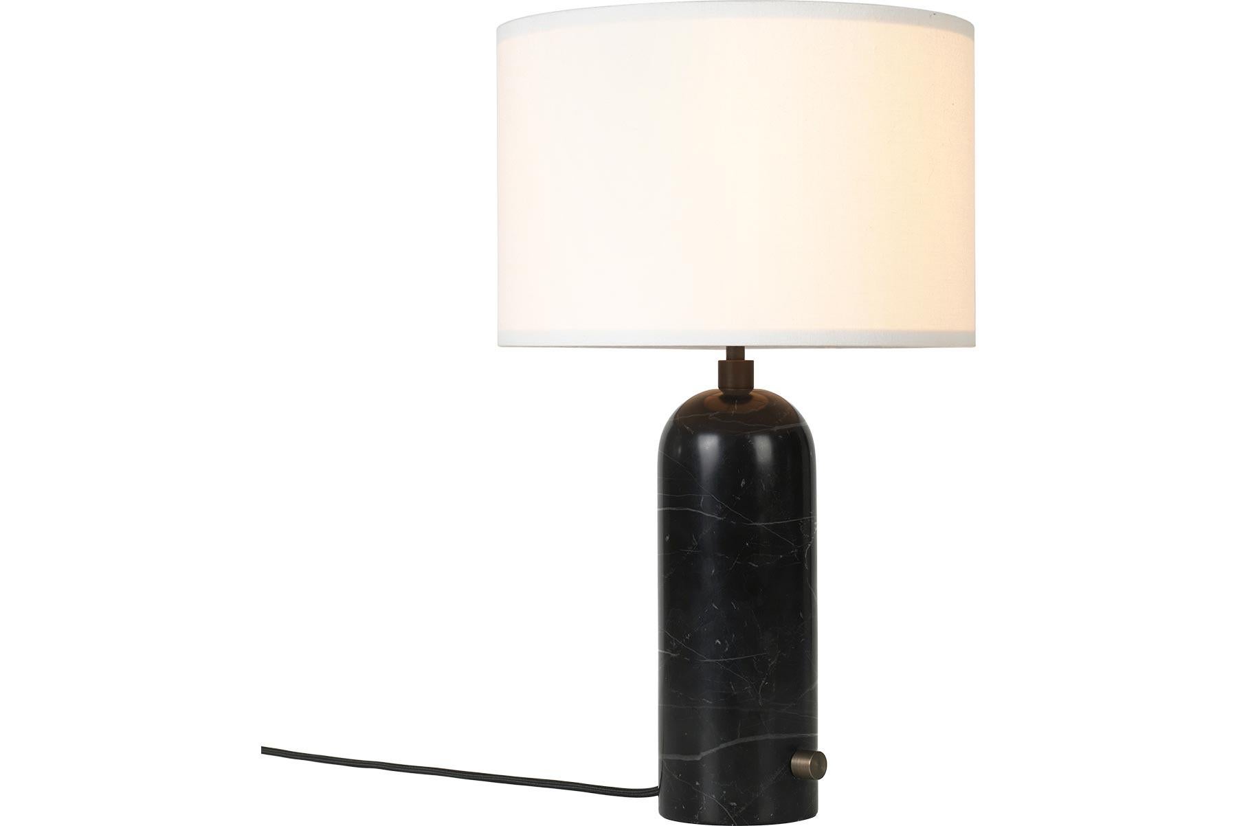 Gravity Table Lamp - Small, Black Marble, Canvas For Sale 2