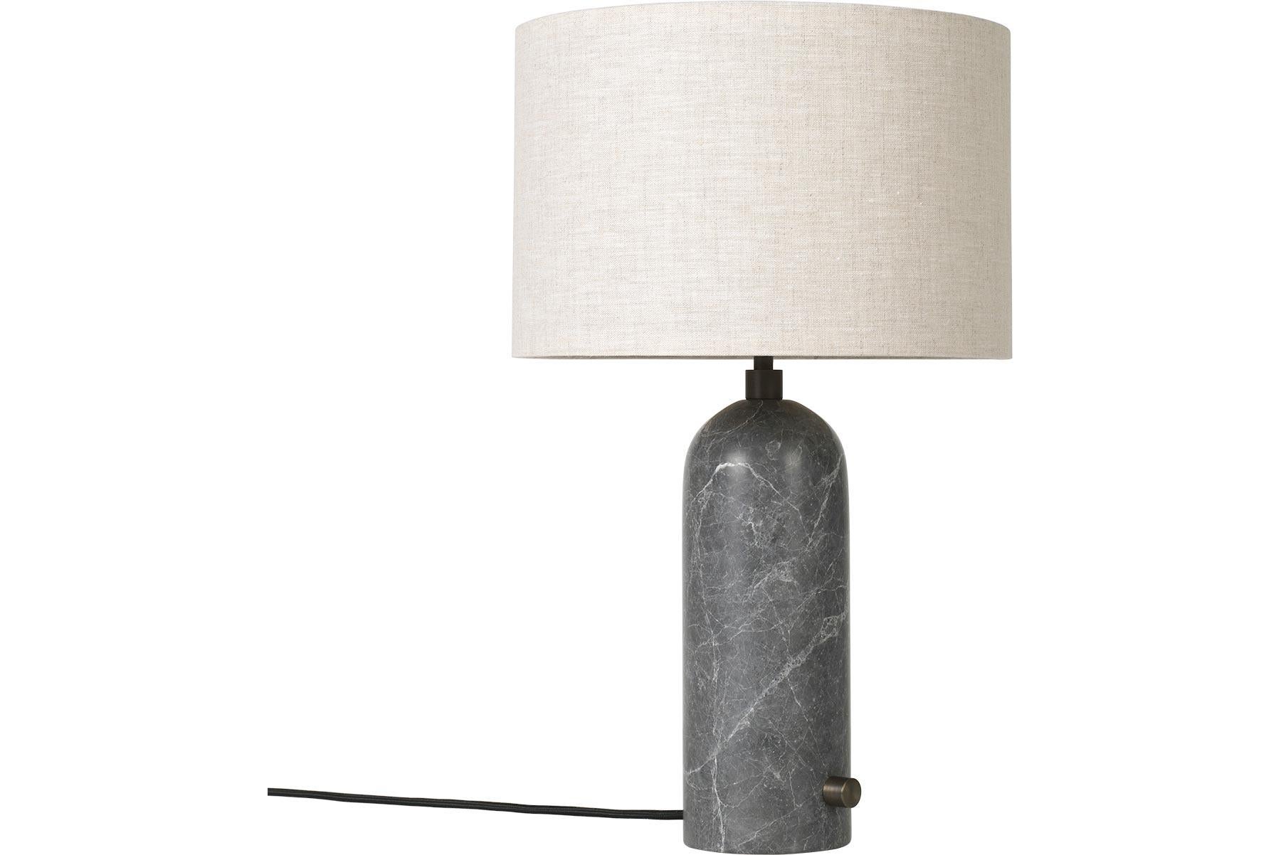 Gravity Table Lamp - Small, Black Marble, White For Sale 3