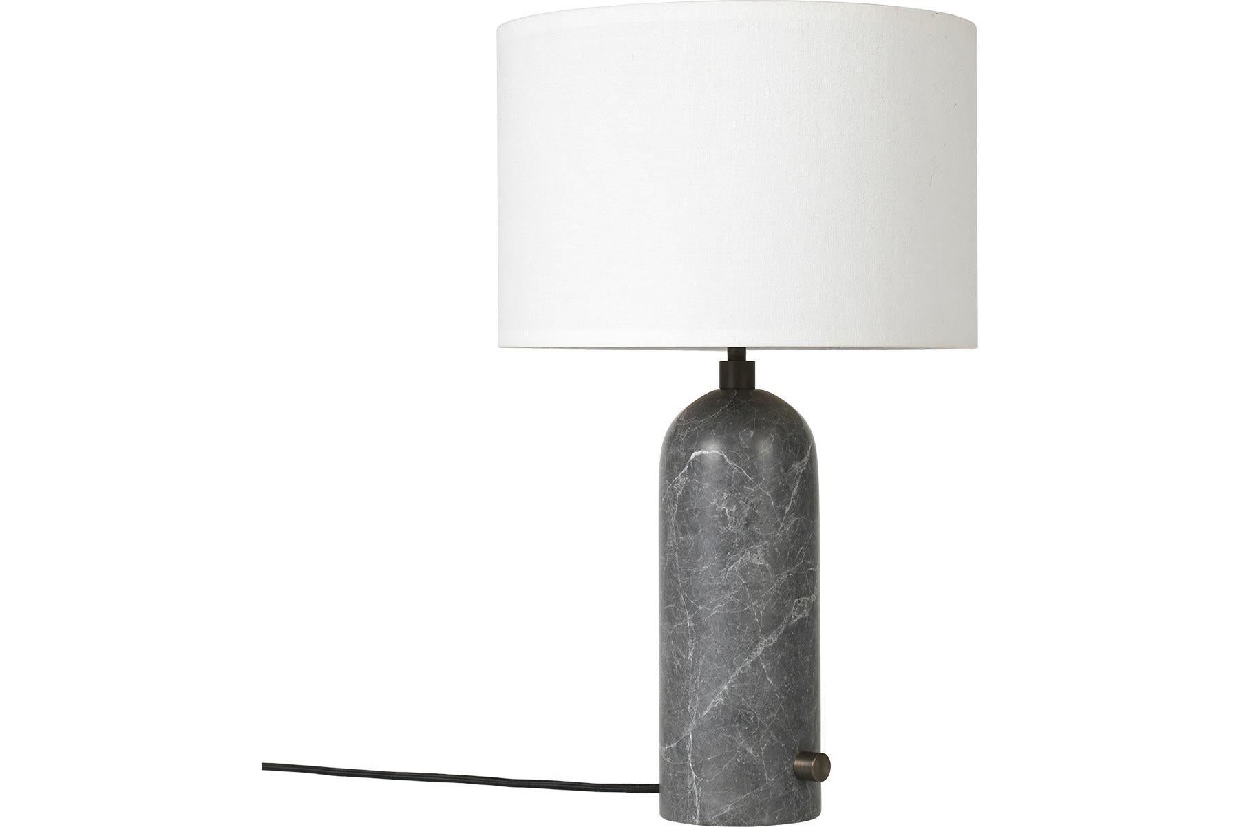Gravity Table Lamp - Small, Black Marble, White For Sale 5