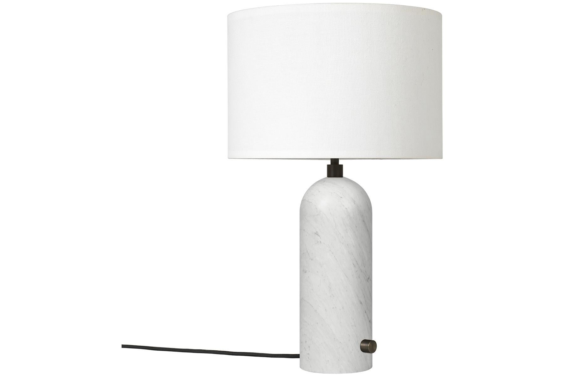Gravity Table Lamp - Small, Black Marble, White For Sale 9