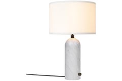 Gravity Table Lamp - Small, Black Marble, White