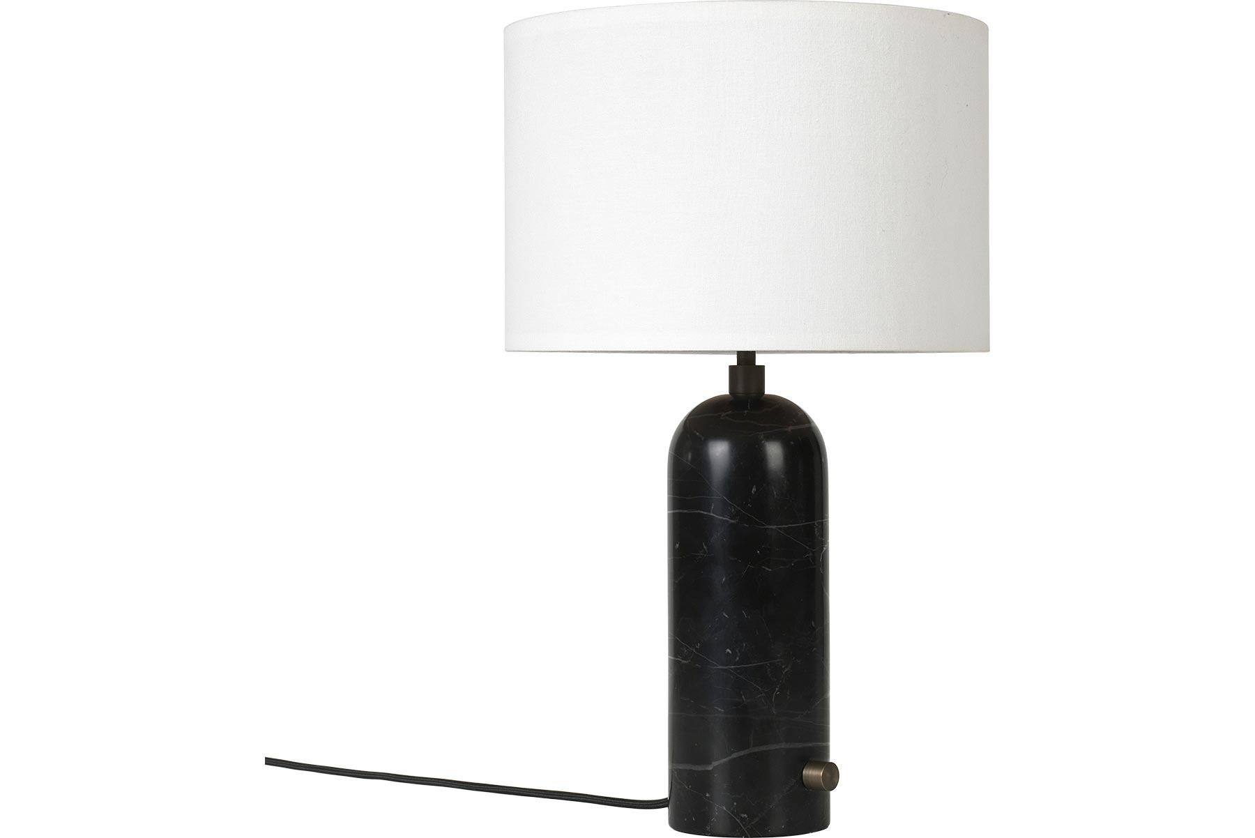 Gravity Table Lamp - Small, Black Marble, White For Sale 1