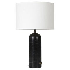 Gravity Table Lamp - Small, Black Marble, White