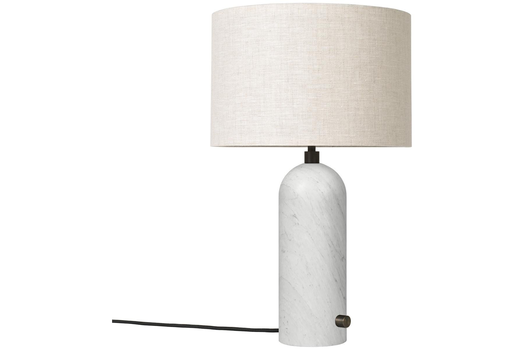 Gravity Table Lamp - Small, Blackened Steel, Canvas For Sale 9