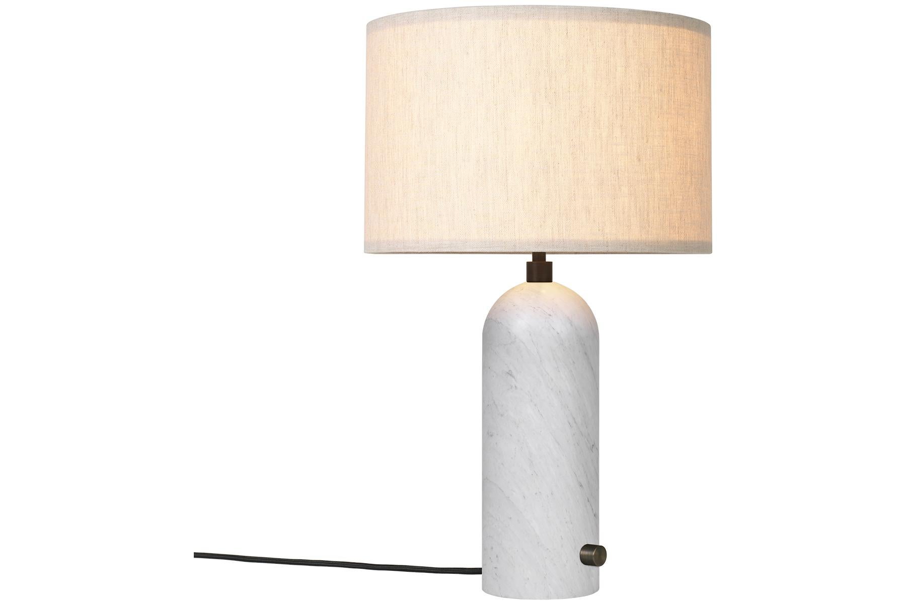 Gravity Table Lamp - Small, Grey Marble, White. For Sale 9