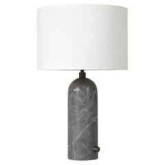 Gravity Table Lamp - Small, Grey Marble, White.