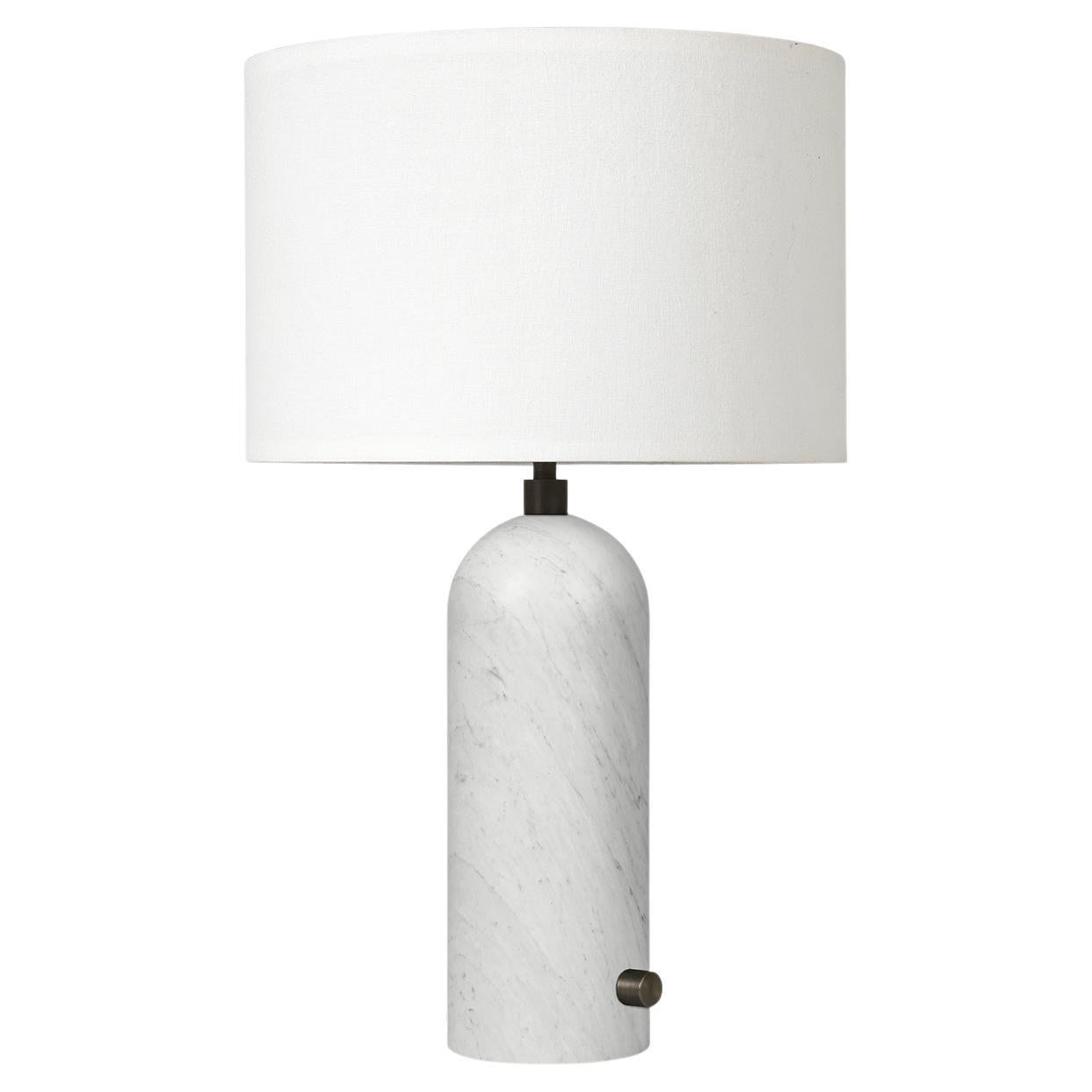 Gravity Table Lamp, Small, White Marble, White For Sale