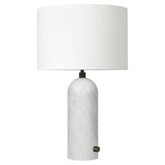 Gravity Table Lamp, Small, White Marble, White
