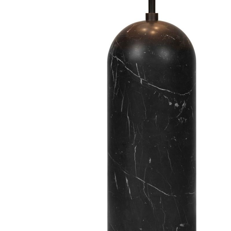 Danish 'Gravity XL High' Floor Lamp for Gubi in Black Marble with Canvas Shade For Sale