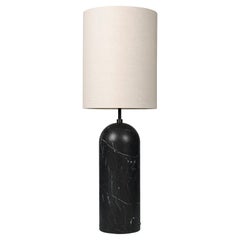 'Gravity XL High' Floor Lamp for Gubi in Black Marble with Canvas Shade
