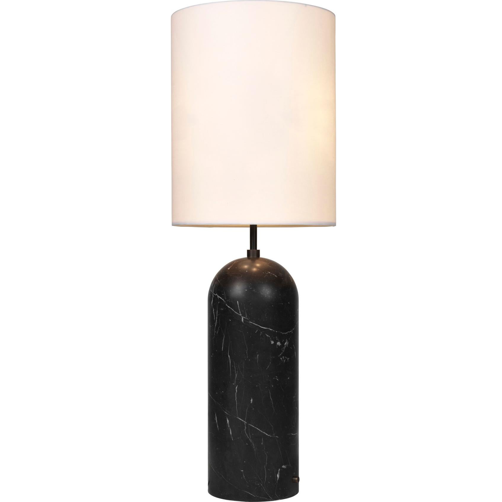 Danish 'Gravity XL High' Floor Lamp for Gubi in Black Marble with White Shade For Sale