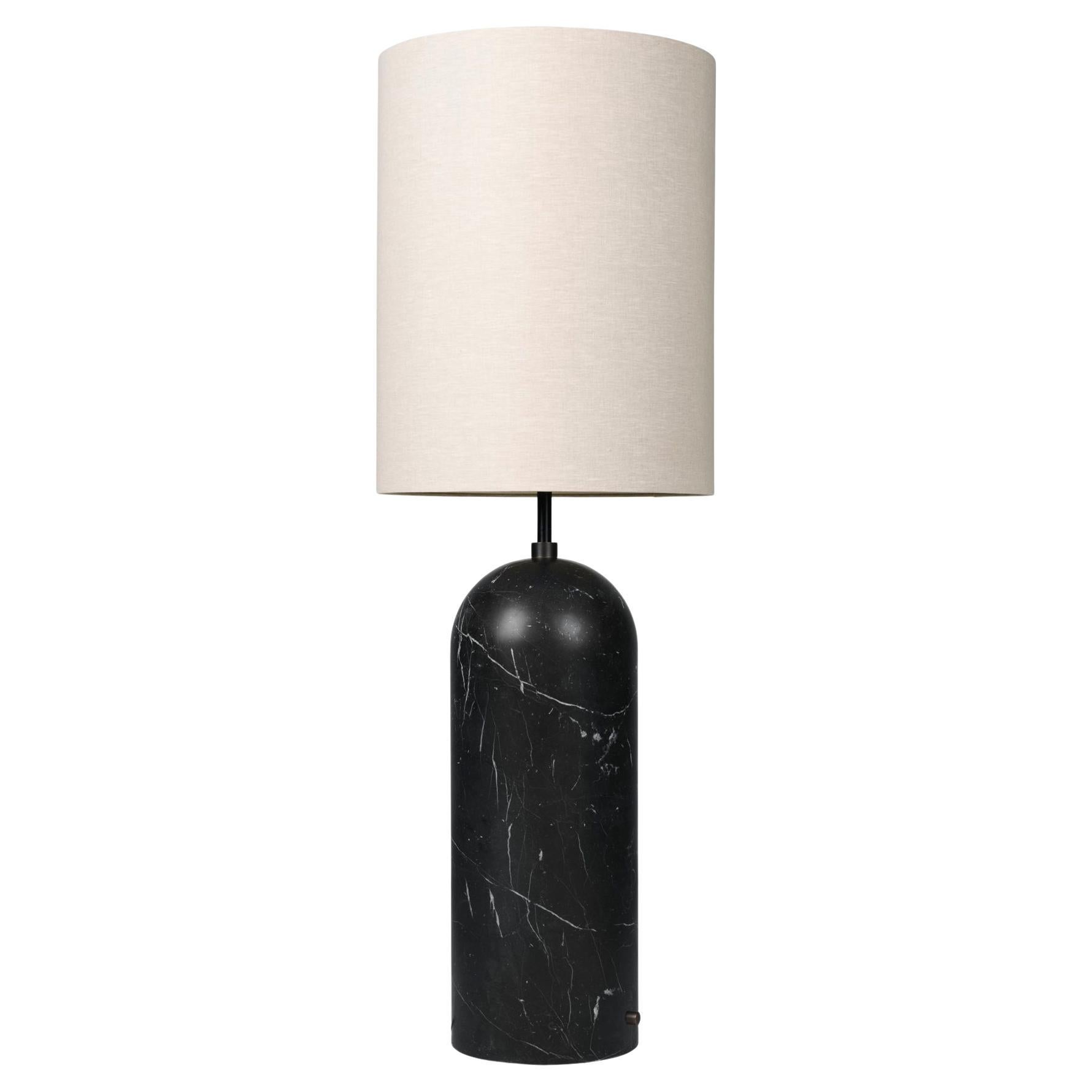'Gravity XL High' Floor Lamp for Gubi in Gray Marble with Canvas Shade For Sale 8