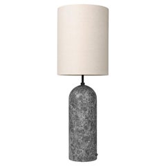 'Gravity XL High' Floor Lamp for Gubi in Gray Marble with Canvas Shade