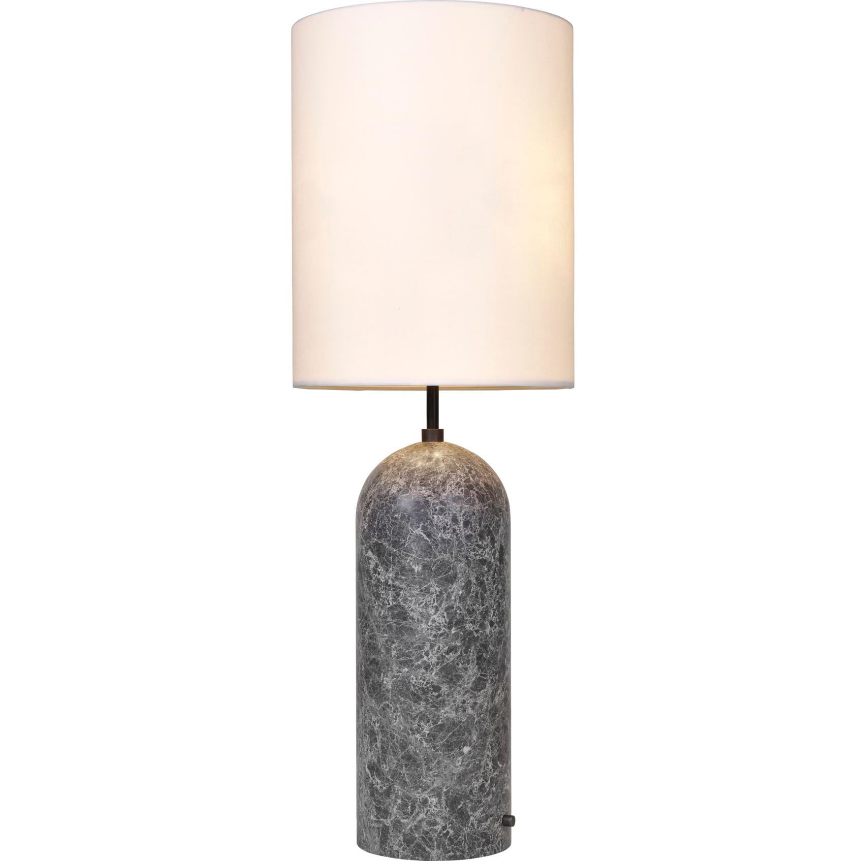 Scandinavian Modern 'Gravity XL High' Floor Lamp for Gubi in Gray Marble with White Shade For Sale