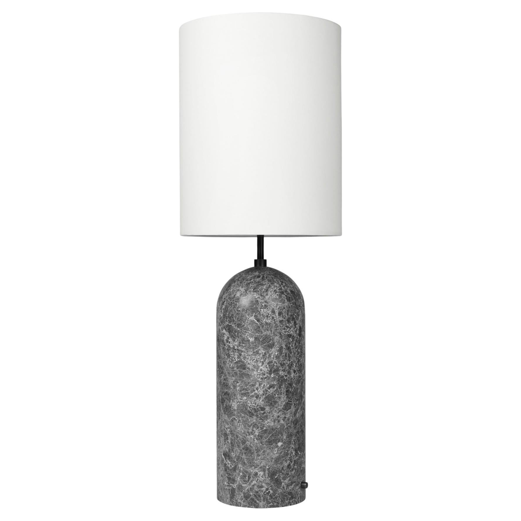 'Gravity XL High' Floor Lamp for Gubi in White Marble with Canvas Shade For Sale 8