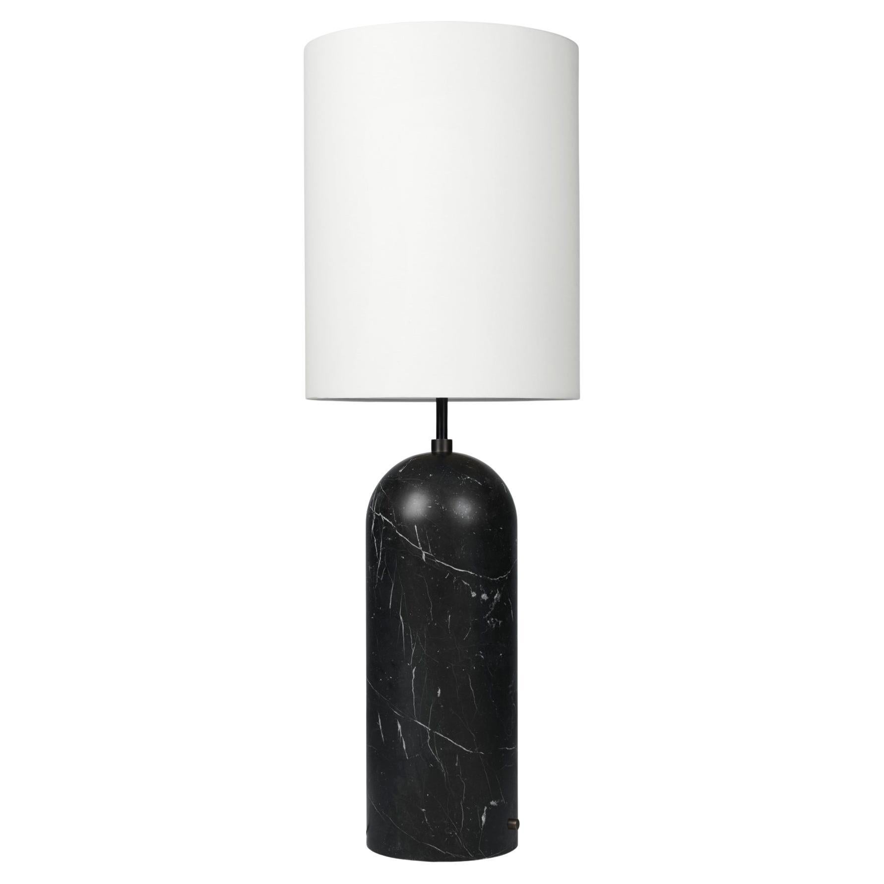 'Gravity XL High' Floor Lamp for Gubi in White Marble with Canvas Shade For Sale 10