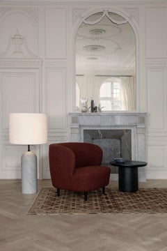 'Gravity XL High' Floor Lamp for Gubi in White Marble with Canvas Shade