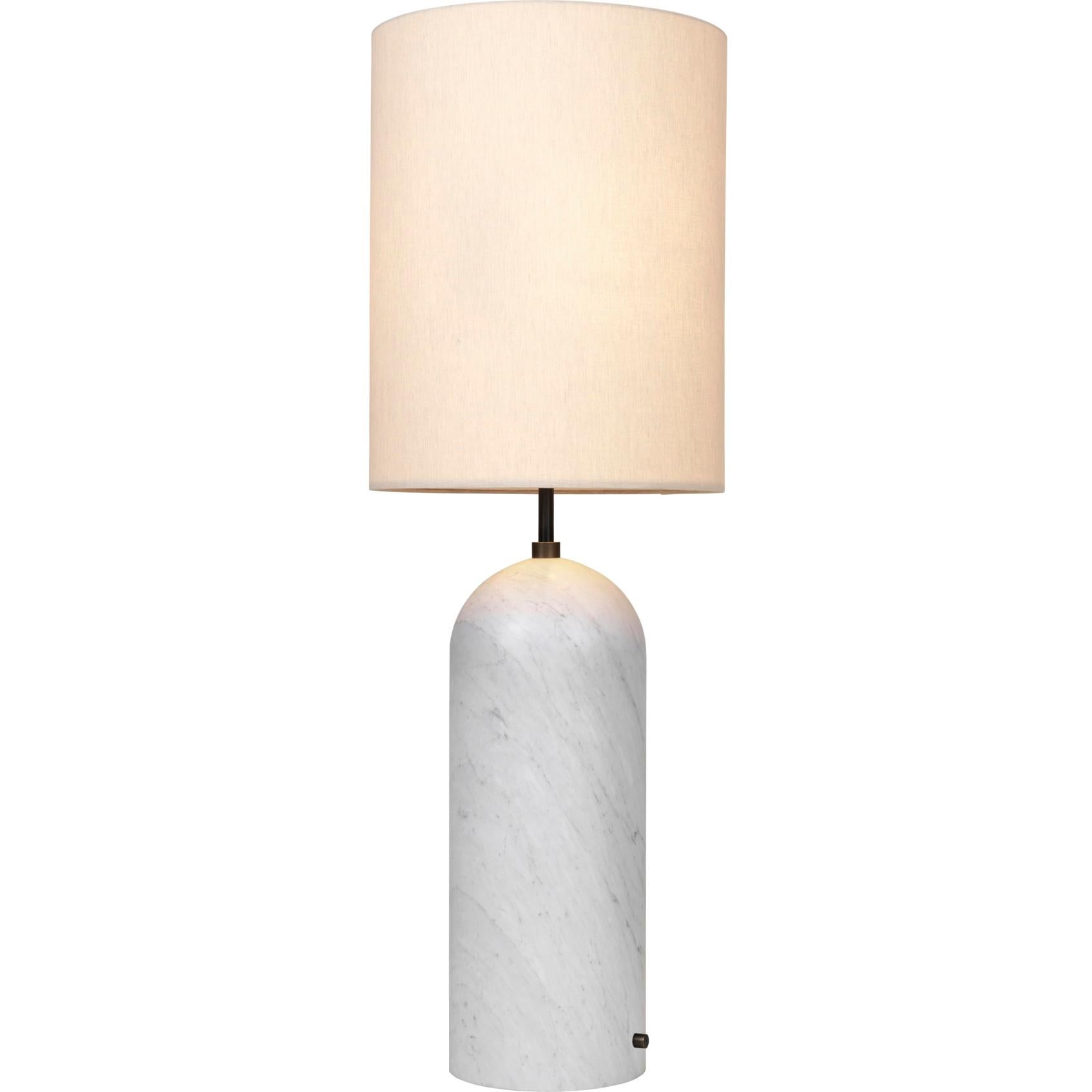 Danish 'Gravity XL High' Floor Lamp for Gubi in White Marble with Canvas Shade For Sale