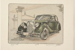 Gravure 31/50, Vintage Jaguar Car 1949, Signed. Framed Behind Glass. 1G163