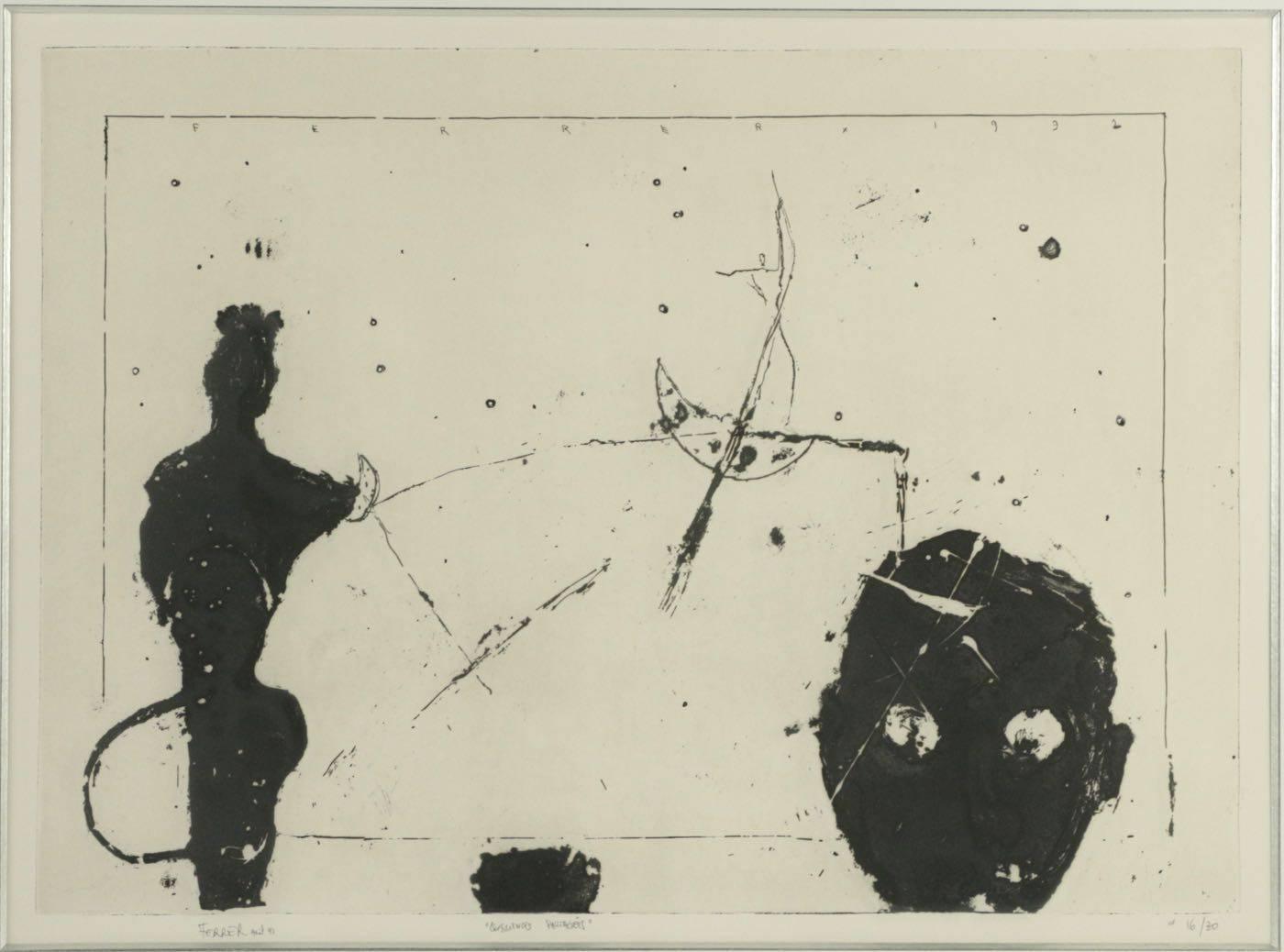 Lithographie en héliogravure signée Ferrer avril 1992, intitulée 